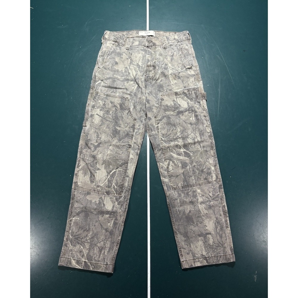 Hollister Baggy Camo Double Knee Carpenter Pants Mens 32x29 Skater Straight Leg